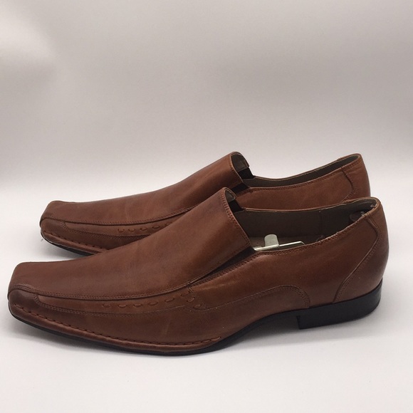 Stacy Adams Danton Men's Slip On Cognac Brown Bike Toe Dress Loafers Siz… - Picture 2 of 14